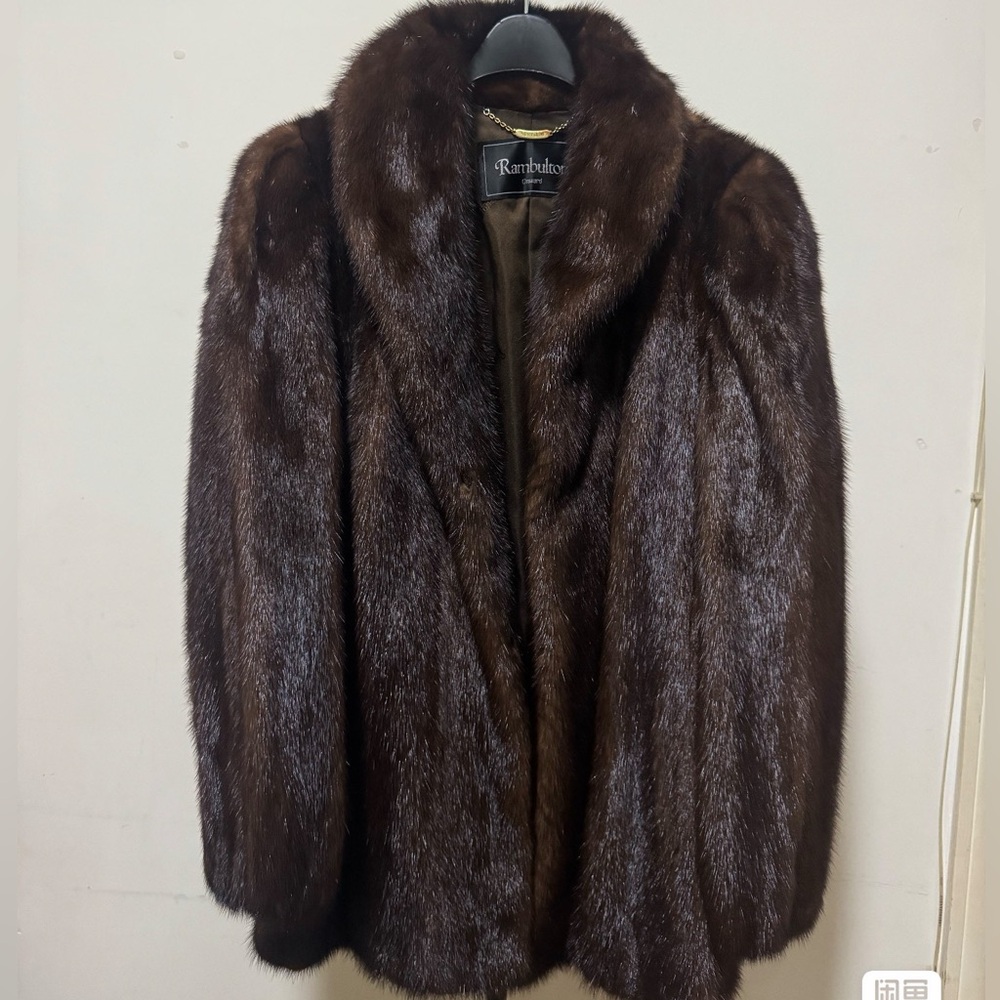 Luxury Top Real Mink Women's Brown Fur Coat